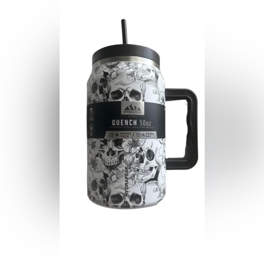 Hydrapeak Water Quench Bottle 50oz Gothic Skulls 2023 Halloween Edition